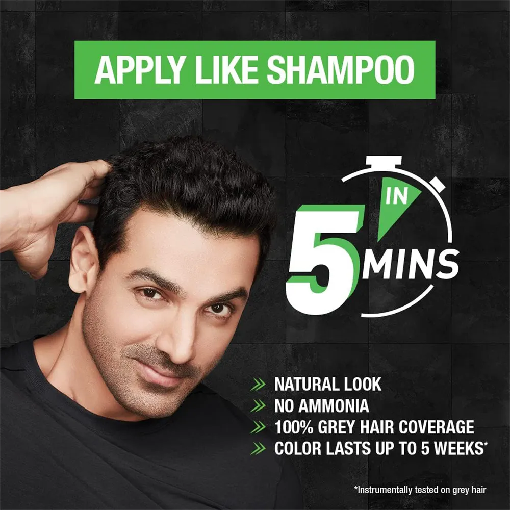 Garnier Men Shampoo Color - 1.0 Natural Black (20 ml) thumbnail 3