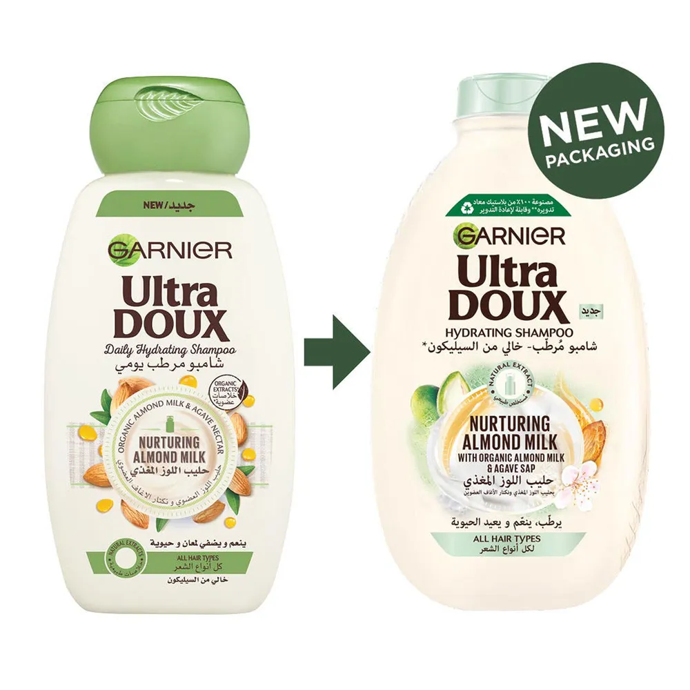 Garnier Ultra Doux Almond Milk Hydrating Shampoo - 600 ml thumbnail 2
