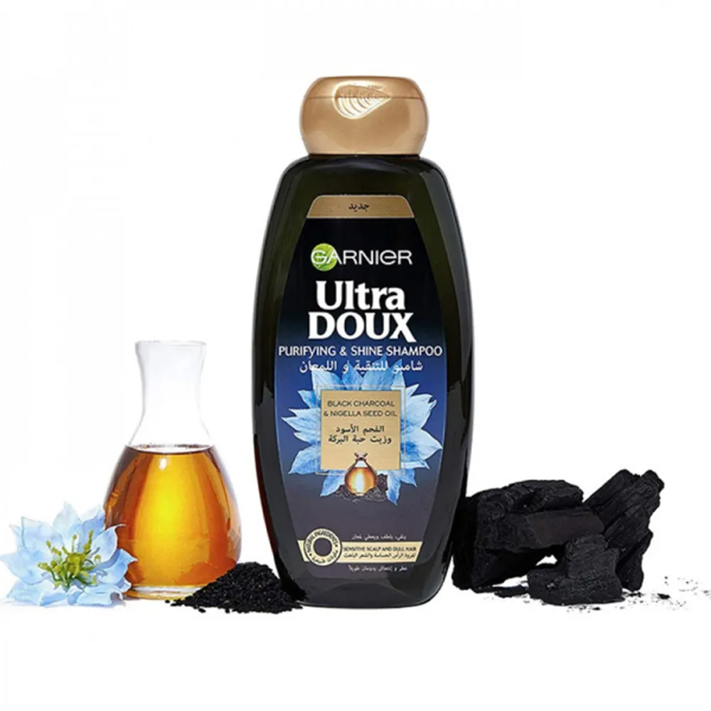 Garnier Ultra Doux Black Charcoal & Nigella seed Oil Shampoo - 600 ml thumbnail 3