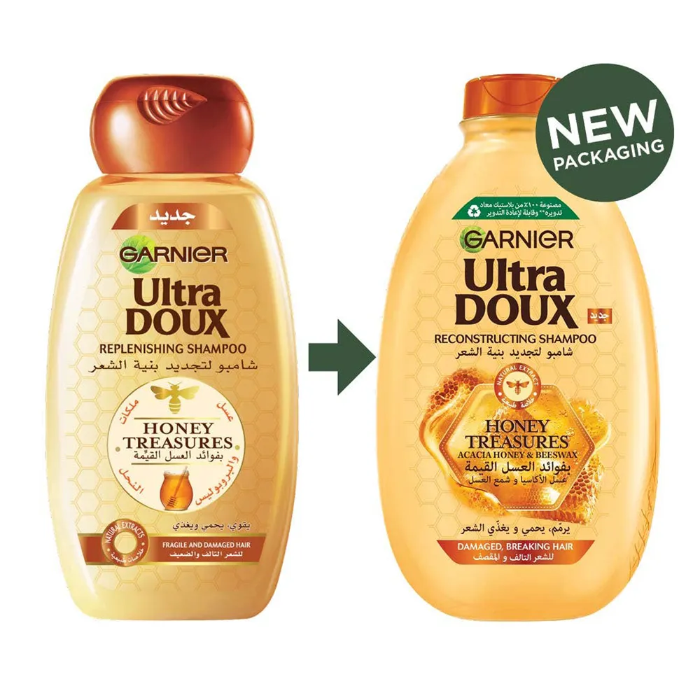Garnier Ultra Doux Honey Treasures Repairing Shampoo - 600 ml thumbnail 3