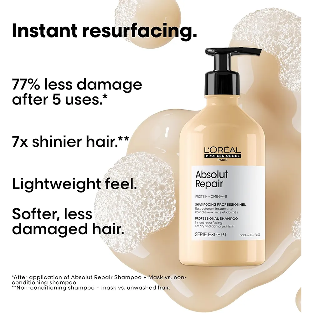 L'Oreal Paris Serie Expert Absolut Repair Instant Resurfacing Shampoo - 300 ml thumbnail 3