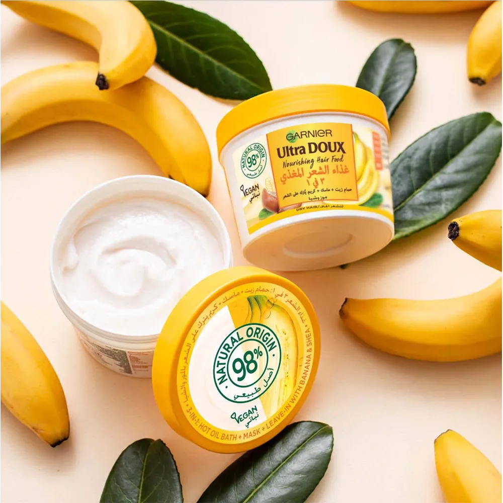غارنييه ألترا دو Nourishing Banana 3-in-1 لعناية الشعر بالبانانا للشعر الجاف - 390 مل thumbnail 2