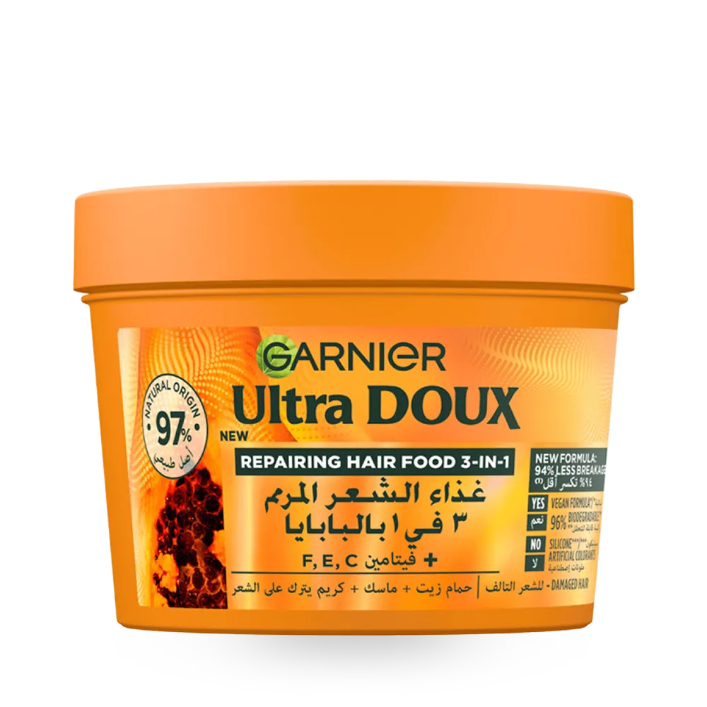 Garnier Ultra Doux Repairing Papaya 3-in-1 Hair food for Damaged Hair - 390 ml thumbnail 1