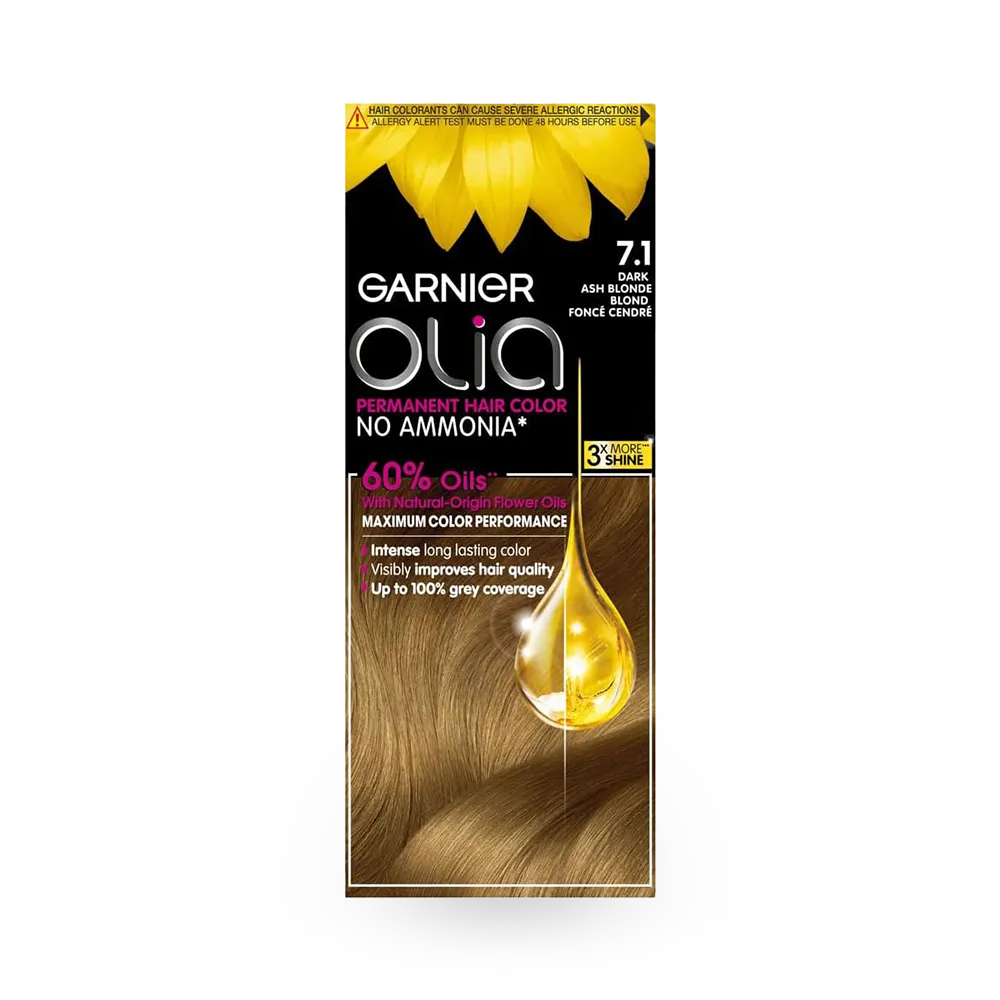 Garnier Olia Permanent Hair Color - 7.1 Dark Ash Blonde thumbnail 1