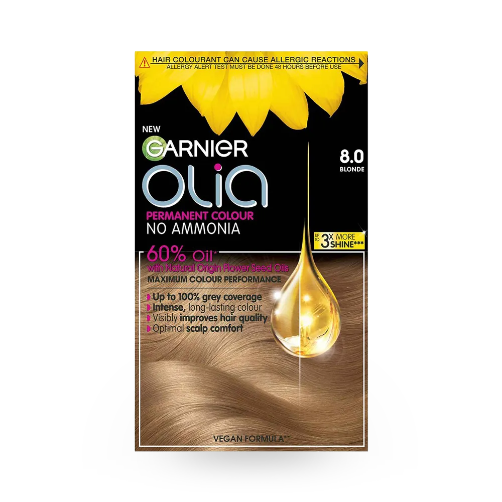 Garnier Olia Permanent Hair Color - 8.0 Blonde thumbnail 1