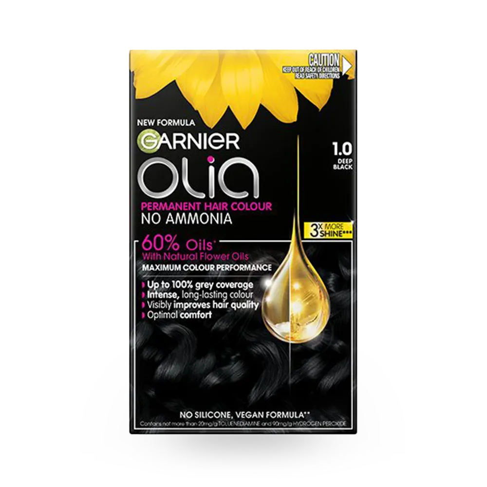Garnier Olia Permanent Hair Color - 1.0 Deep Black thumbnail 1