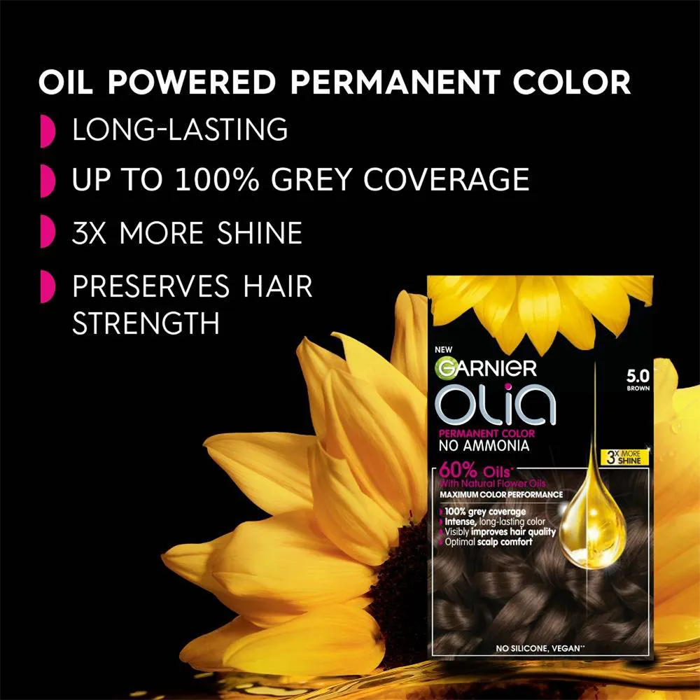 Garnier Olia Permanent Hair Color - 4.0 Dark Brown  thumbnail 4