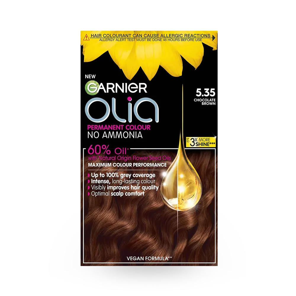 Garnier Olia Permanent Hair Color - 5.35 Chocolate Brown thumbnail 1