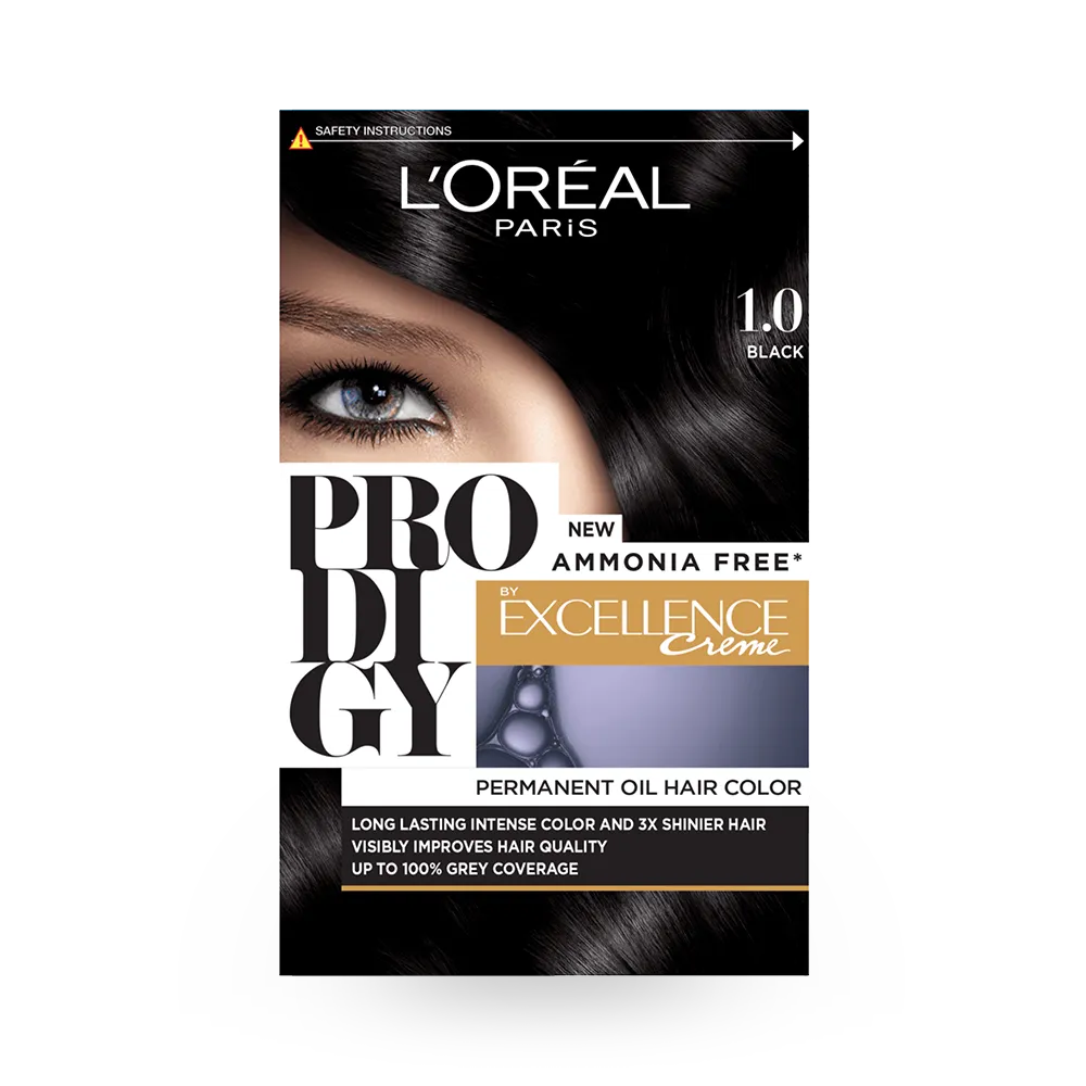 L'Oreal Paris Prodigy Permanent Oil Hair Color - 01 Deep Black thumbnail 1