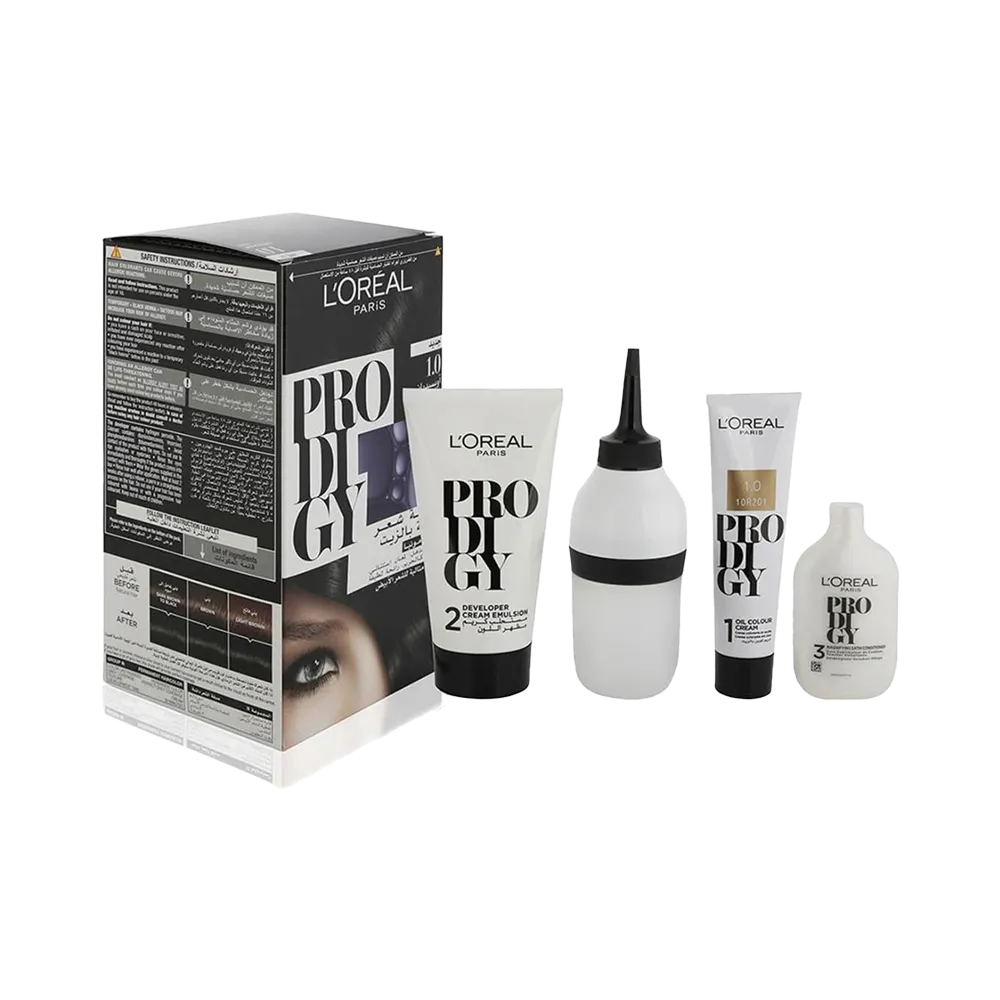 L'Oreal Paris Prodigy Permanent Oil Hair Color - 01 Deep Black thumbnail 3