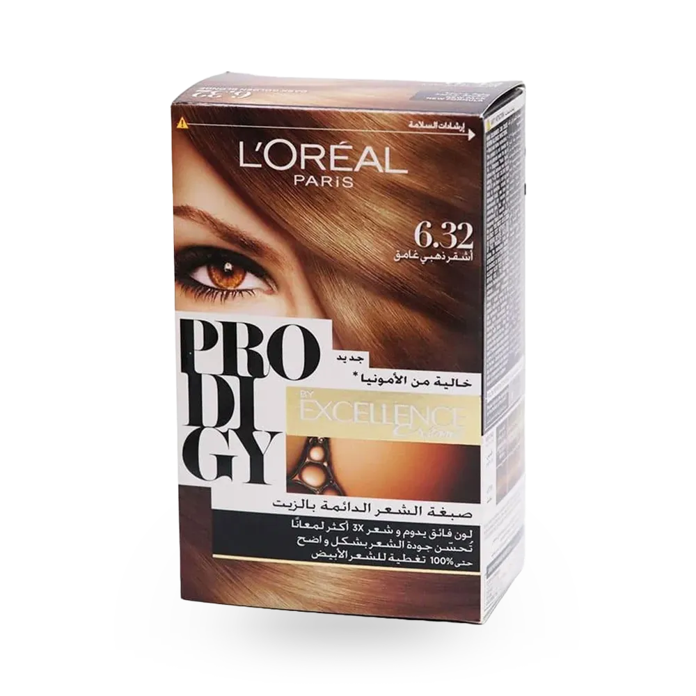 L'Oreal Paris Prodigy Permanent Oil Hair Color - 6.32 Natural Light Golden Brown thumbnail 1