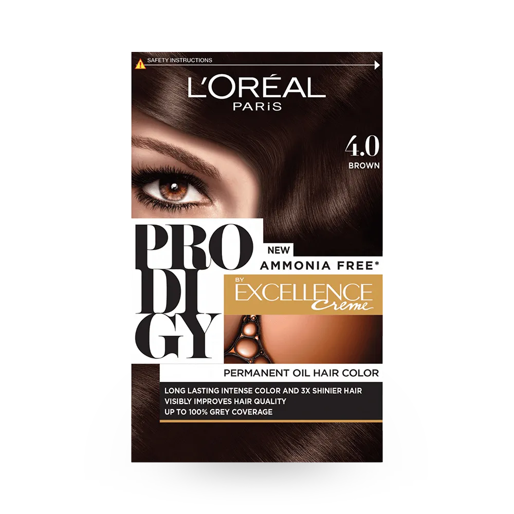 L'Oreal Paris Prodigy Permanent Oil Hair Color - 4.0 Brown thumbnail 1