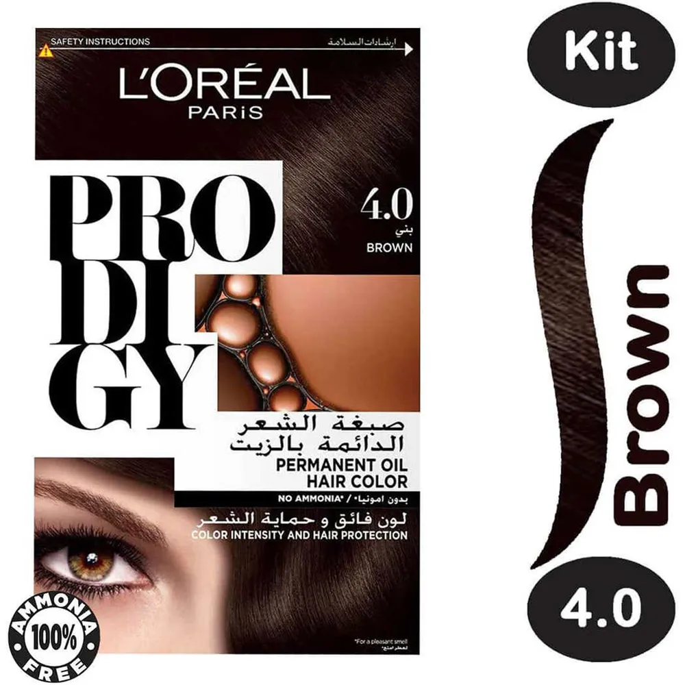 L'Oreal Paris Prodigy Permanent Oil Hair Color - 4.0 Brown thumbnail 3