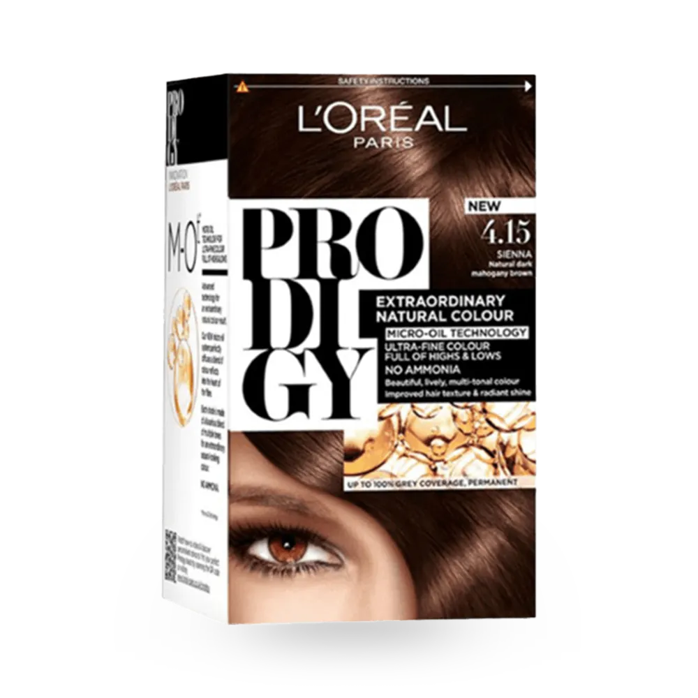 L'Oreal Paris Prodigy Permanent Oil Hair Color - 4.15 Frosted Brown thumbnail 1