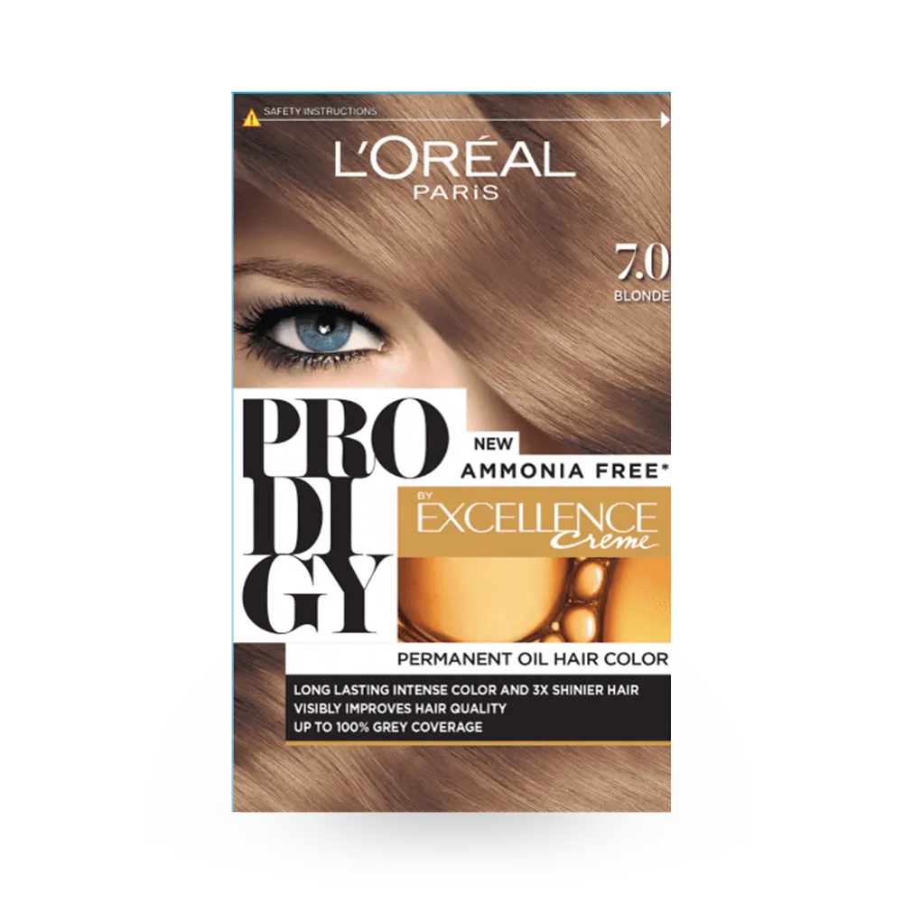 L'Oreal Paris Prodigy Permanent Oil Hair Color - 7.0 Blonde thumbnail 1