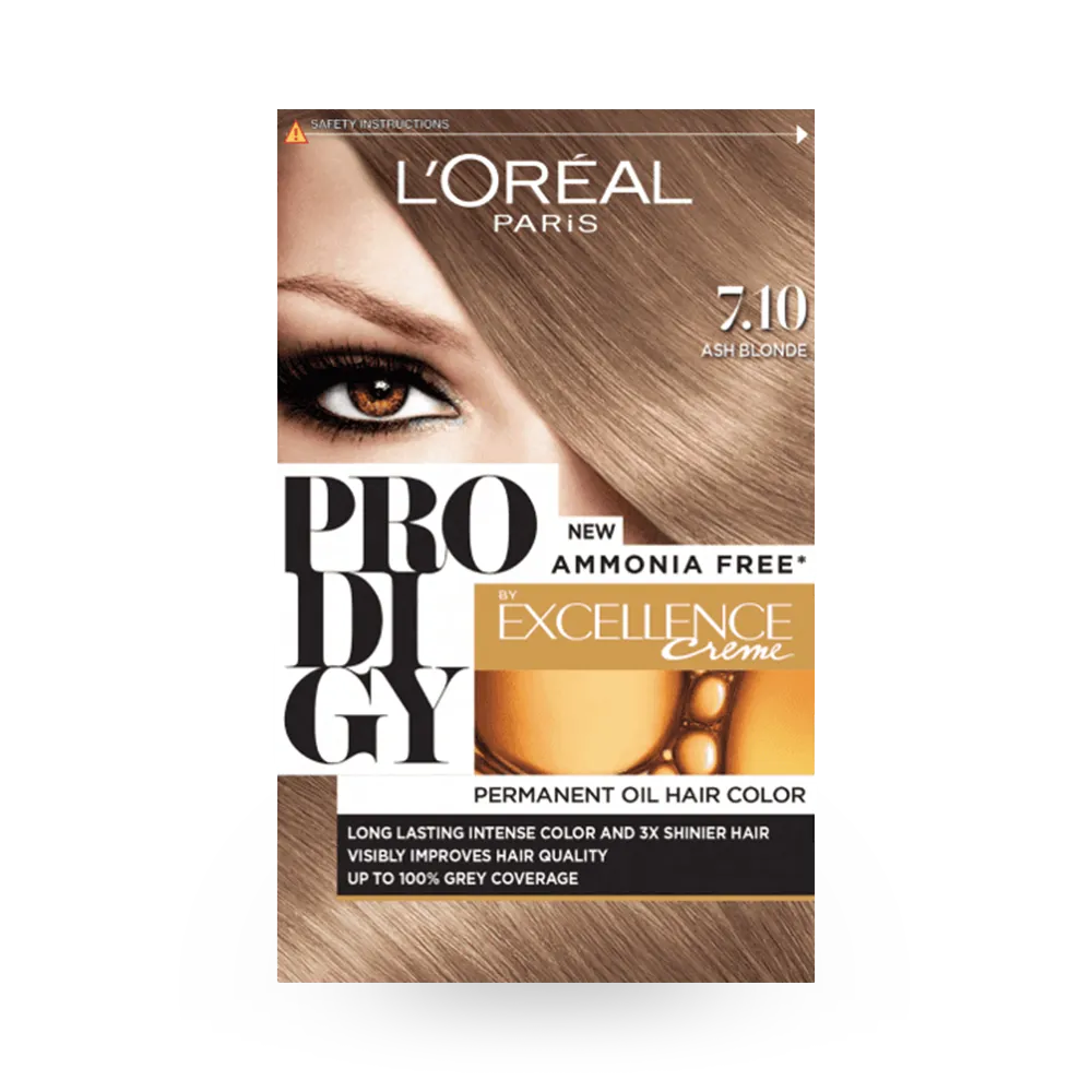 L'Oreal Paris Prodigy Permanent Oil Hair Color - 7.10 Ash Blonde thumbnail 1