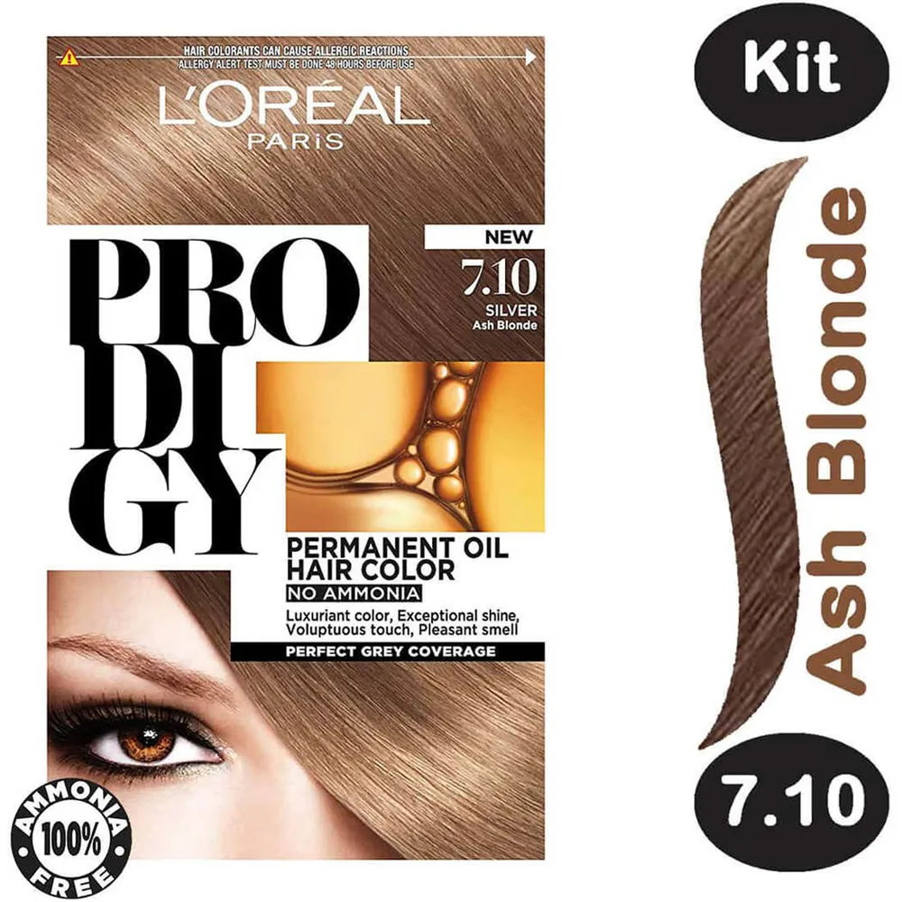 L'Oreal Paris Prodigy Permanent Oil Hair Color - 7.10 Ash Blonde thumbnail 3