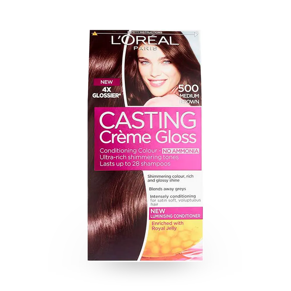L'Oreal Paris Casting Creme Gloss Hair Color - 500 Light Brown (48ml+72ml+60ml) thumbnail 1