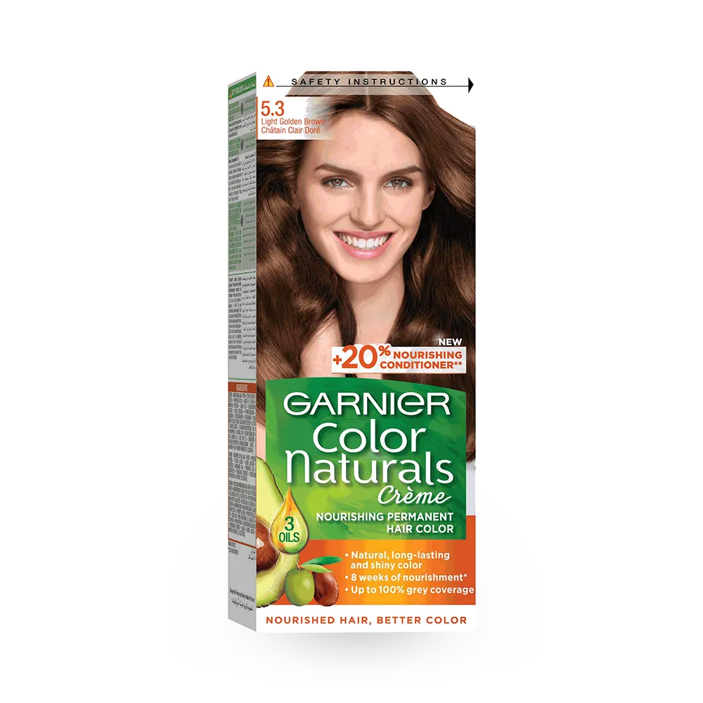 Garnier Color Naturals Creme Nourishing Permanent Hair Color - 5.3 Light Golden Brown (60ml+40ml+12ml) thumbnail 1