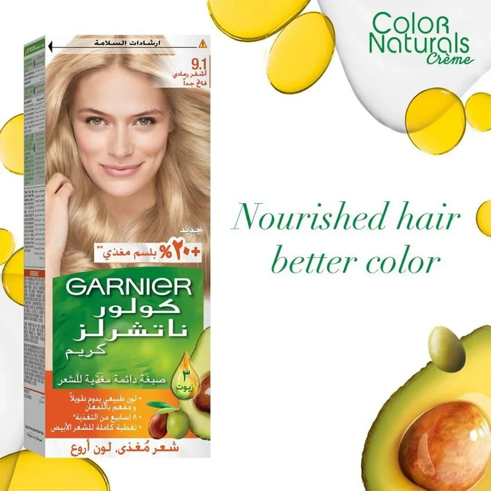 Garnier Color Naturals Creme Nourishing Permanent Hair Color - 9.1 Extra Light Ash Blonde (60ml+40ml+12ml) thumbnail 3
