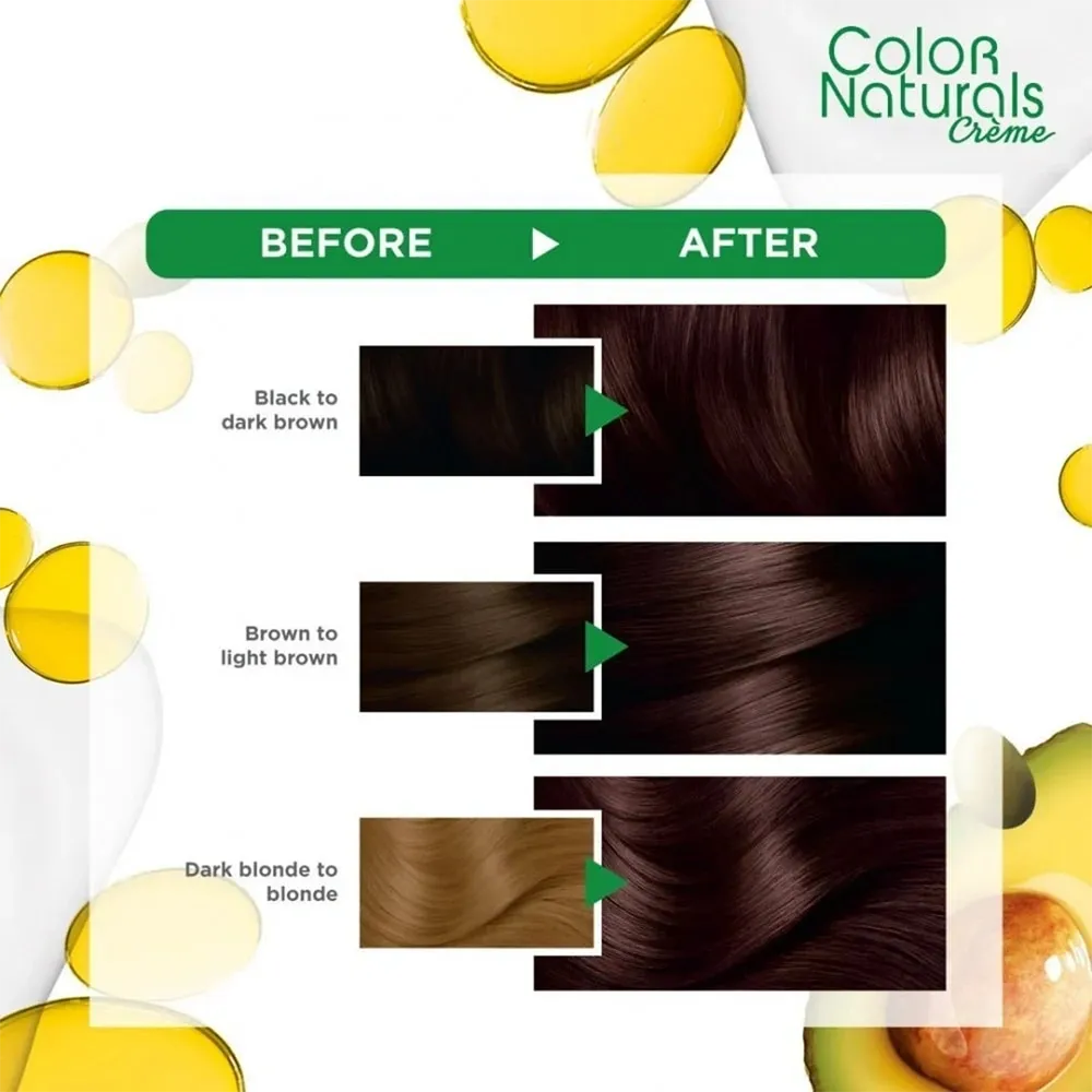 Garnier Color Naturals Creme Nourishing Permanent Hair Color - 4.15 Brownie Chocolate (60ml+40ml+12ml) thumbnail 3