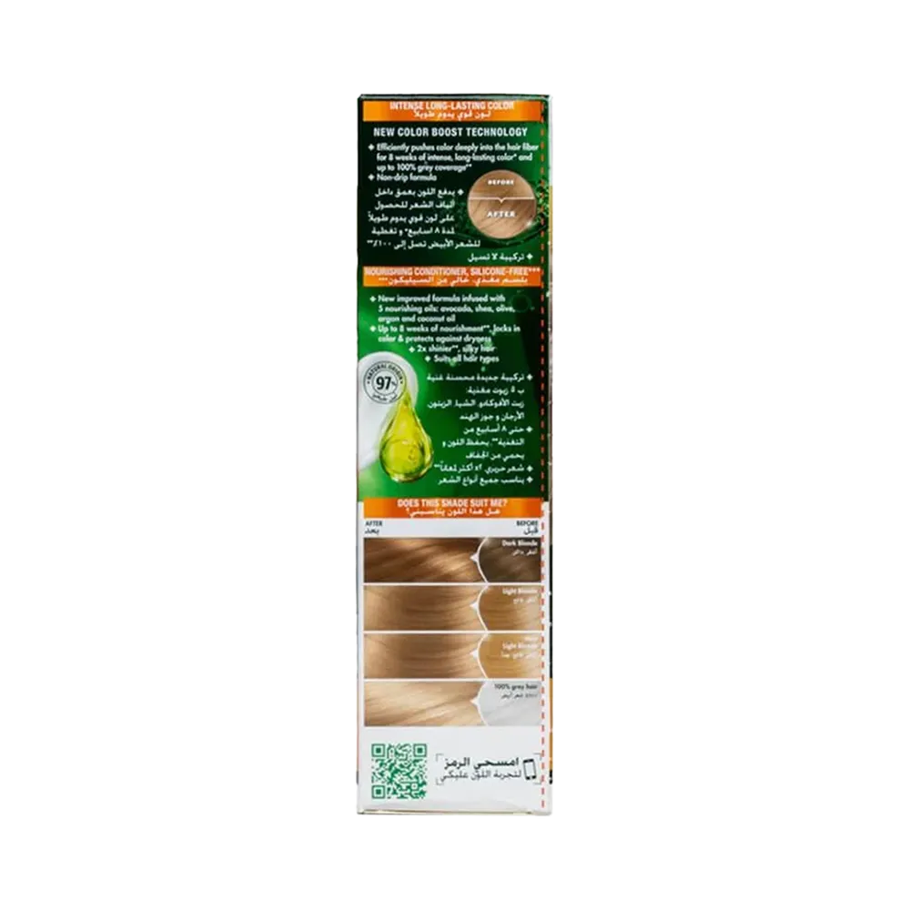 Garnier Color Naturals Creme Nourishing Permanent Hair Color - 8.11 Deep Ashy Light Blonde (60ml+40ml+12ml) thumbnail 2
