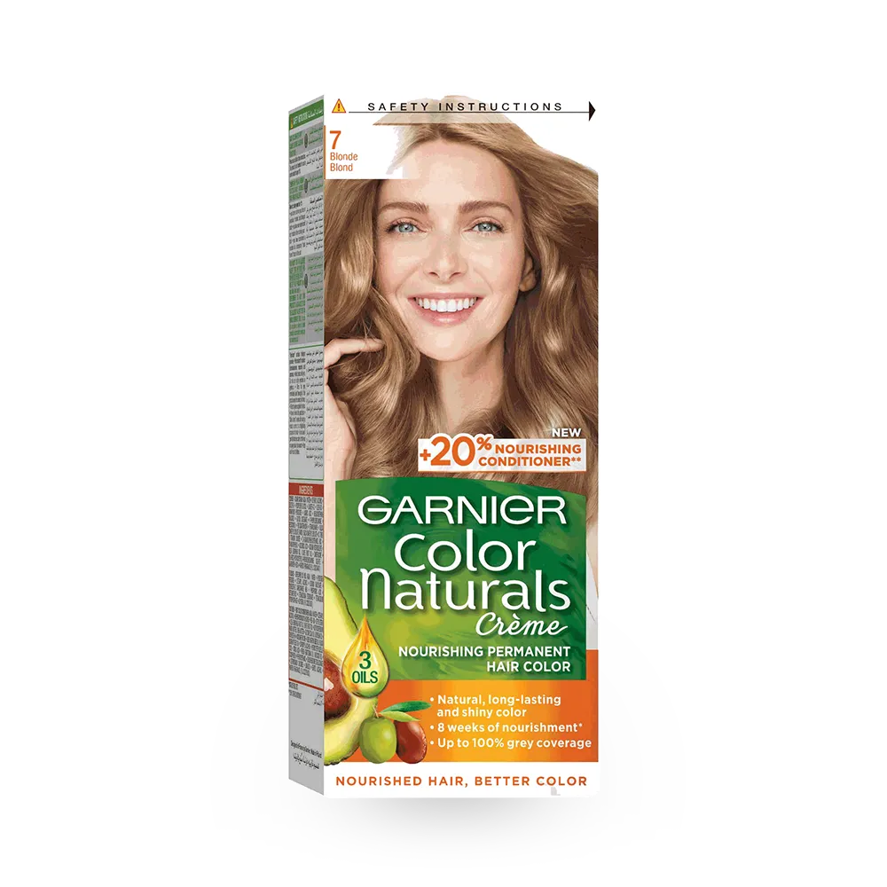 Garnier Color Naturals Creme Nourishing Permanent Hair Color - 7 Blonde (60ml+40ml+12ml) thumbnail 1