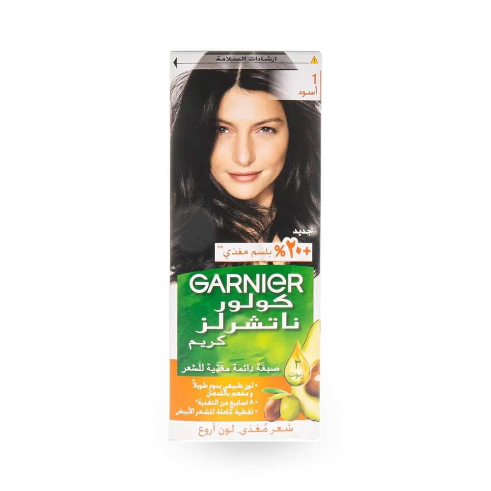 Garnier Color Naturals Creme Nourishing Permanent Hair Color - 1 Black (60ml+40ml+12ml) thumbnail 1