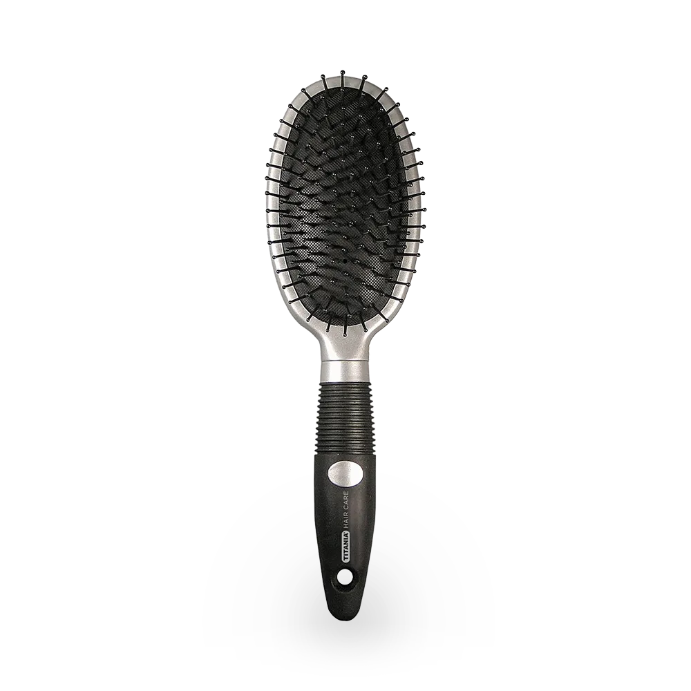 TITANIA Pneumatic 10 Rows Hair Brush - Black & Silver thumbnail 1