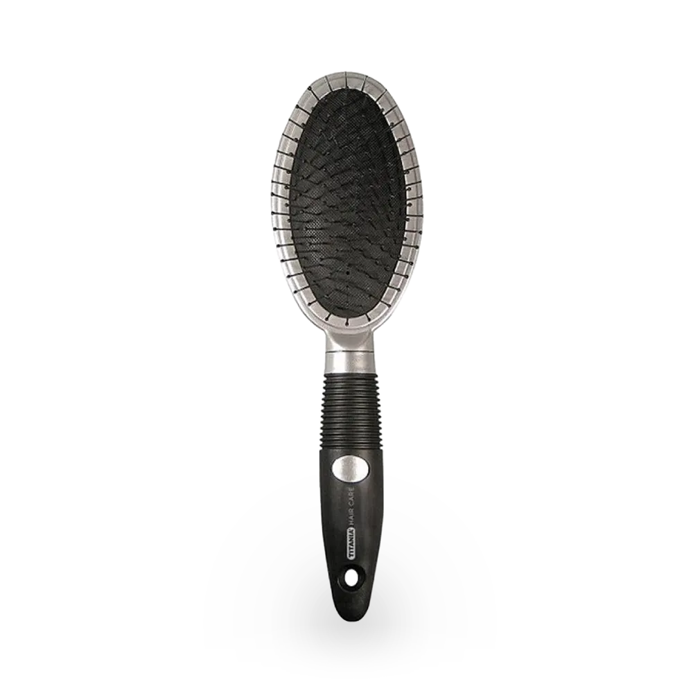 TITANIA Oval Hair Brush 1760 - Black & Silver thumbnail 1
