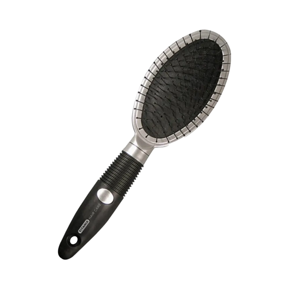TITANIA Oval Hair Brush 1760 - Black & Silver thumbnail 2