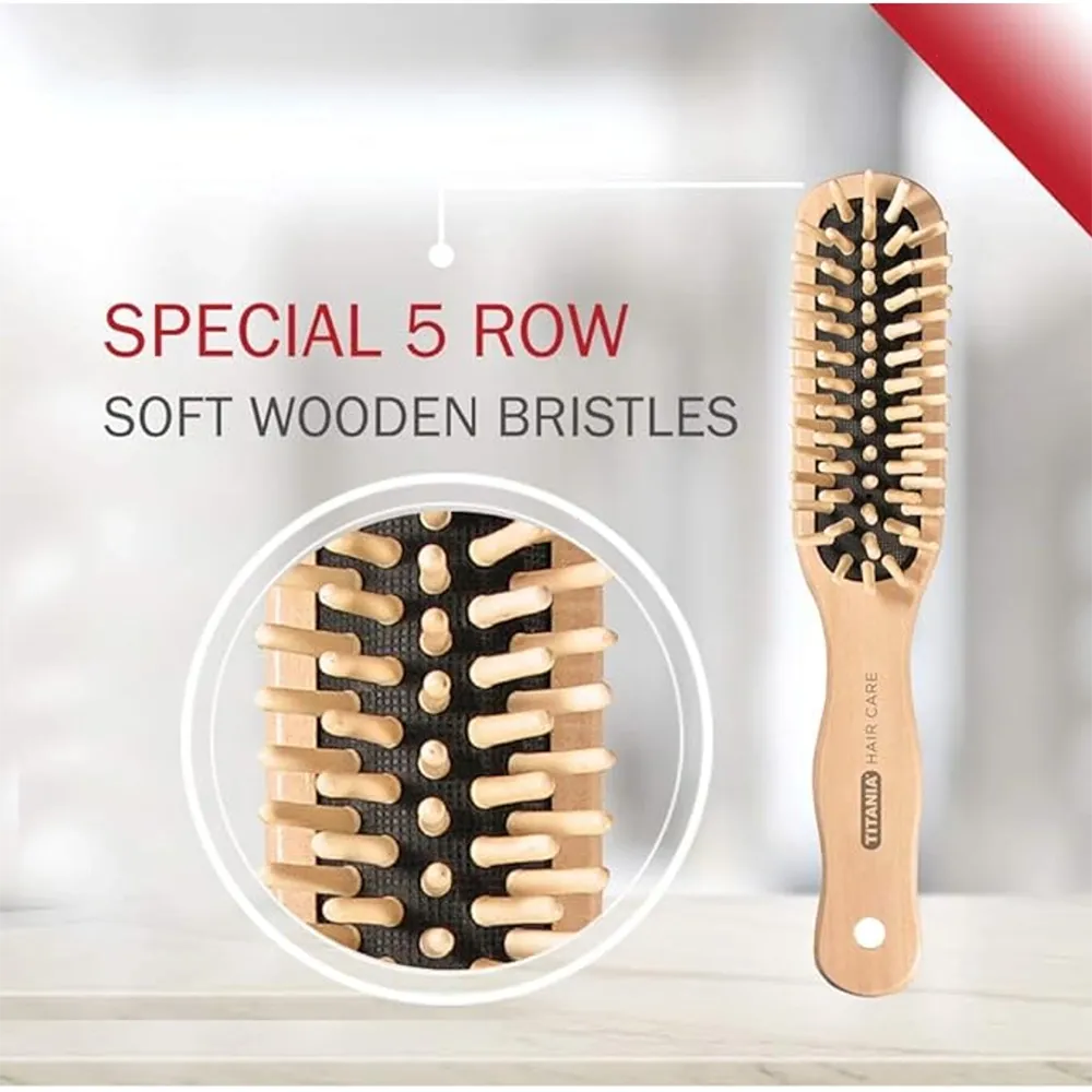 TITANIA Wooden Hair Brush 2822 - Beige thumbnail 4