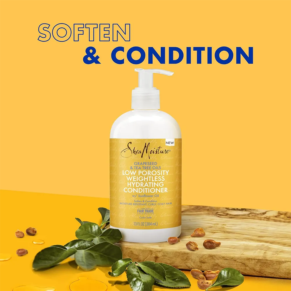 Shea Moisture Grapeseed & Tea Tree Oils Low Porosity Weightless Hydrating Conditioner - 384 ml thumbnail 4