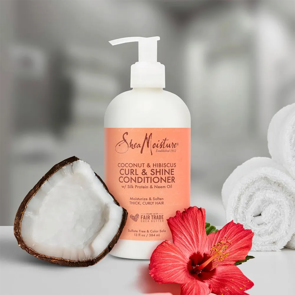 Shea Moisture Coconut & Hibiscus Curl & Shine Hair Shampoo - 384 ml thumbnail 10
