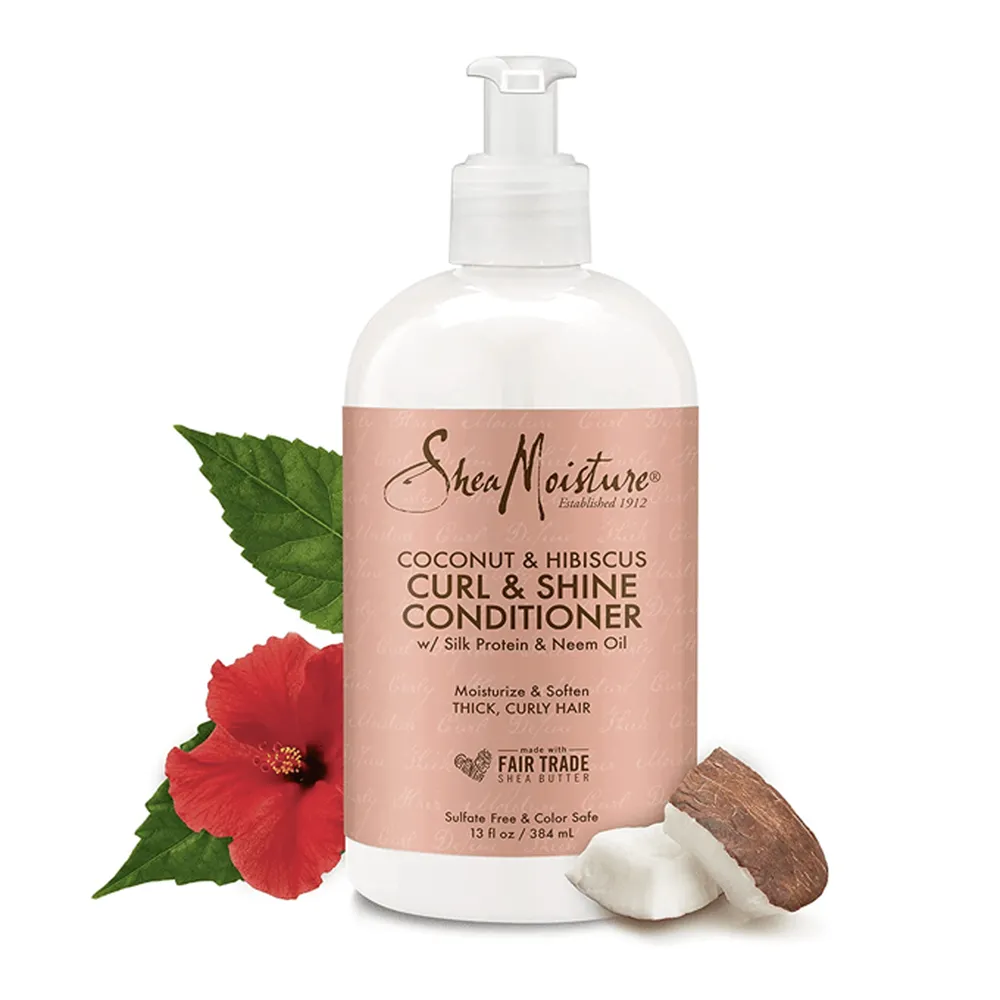 Shea Moisture Coconut & Hibiscus Curl & Shine Hair Shampoo - 384 ml thumbnail 2