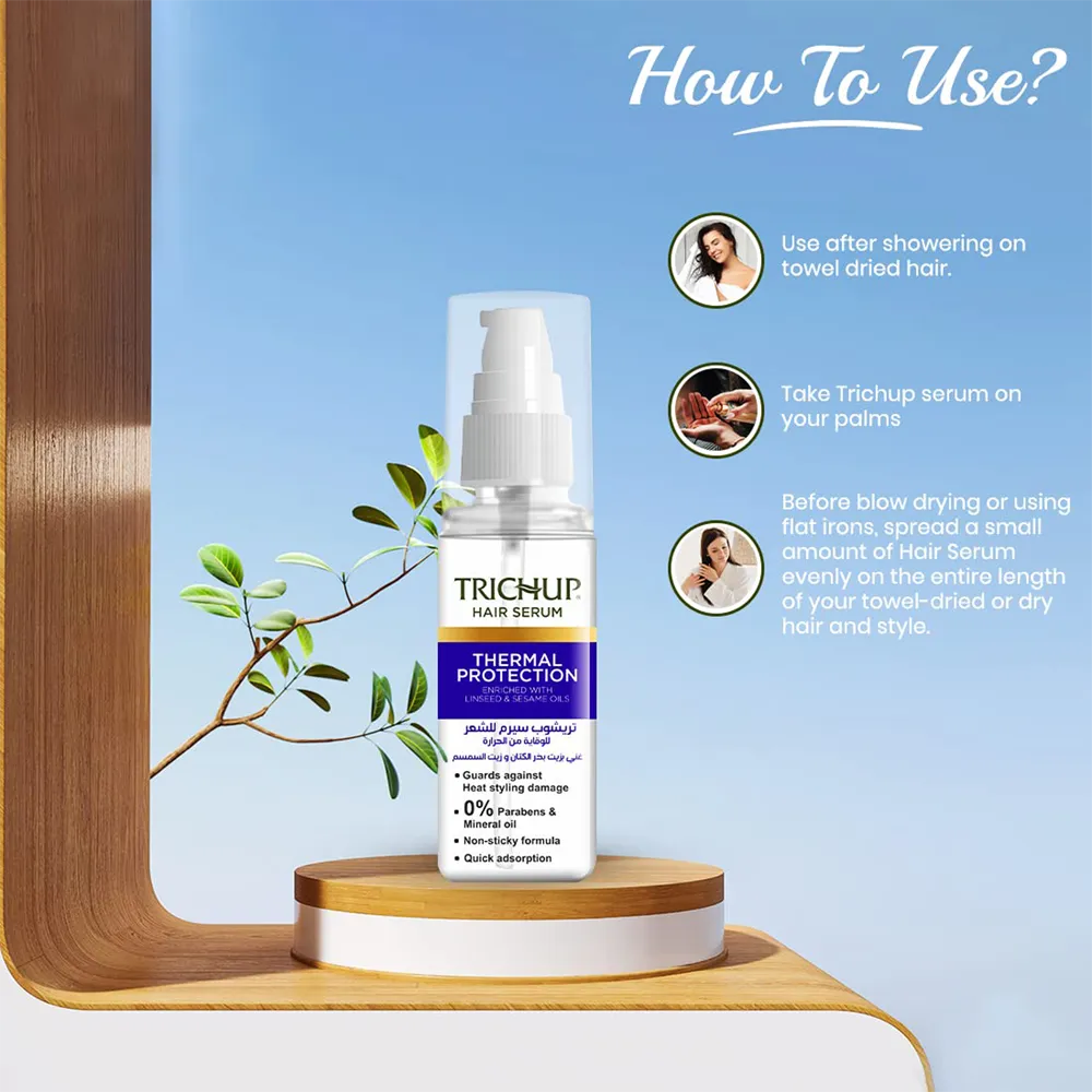 Trichup Thermal Protection Hair Serum - 60 ml thumbnail 5