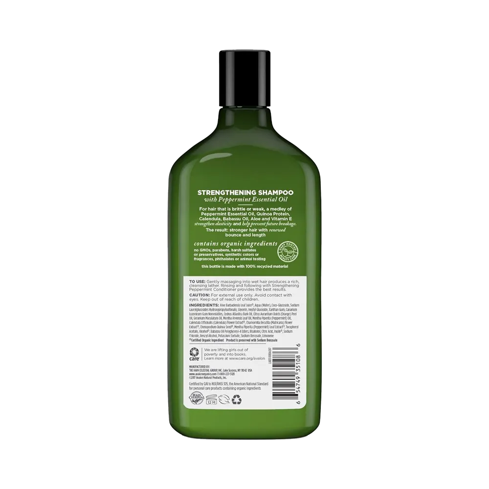 Avalon Organics Strengthening Peppermint Shampoo - 325 ml thumbnail 2