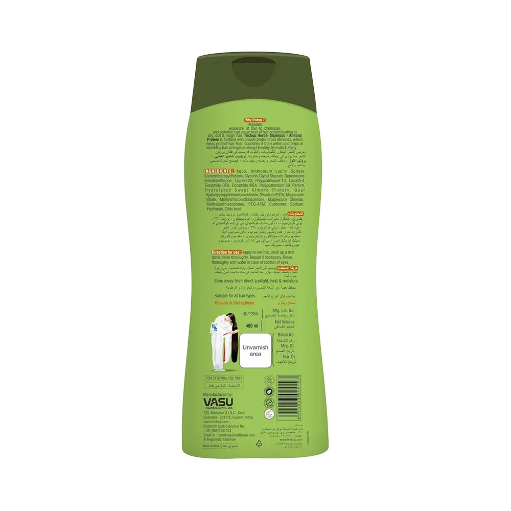 Trichup Almond Protein Herbal Shampoo - 400 ml thumbnail 2
