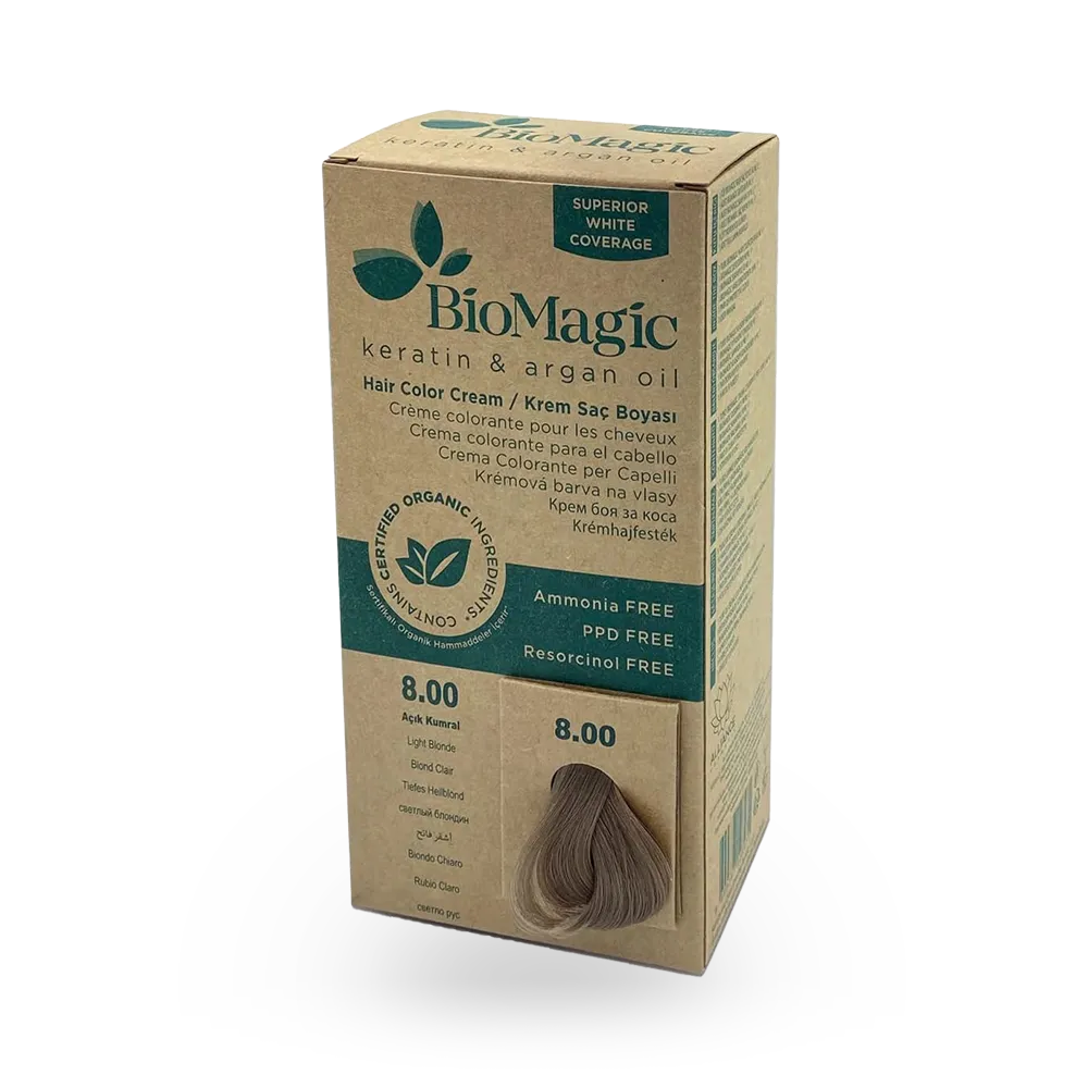 BioMagic Keratin and Argan Oil Hair Colour Cream - Light Blonde (8.00) thumbnail 1
