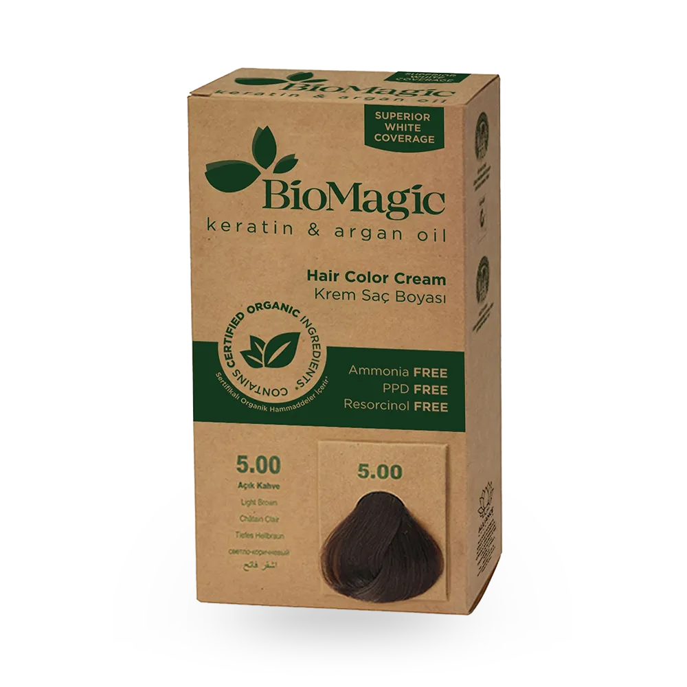 BioMagic Keratin and Argan Oil Hair Colour Cream - Light Brown (5.00) thumbnail 1