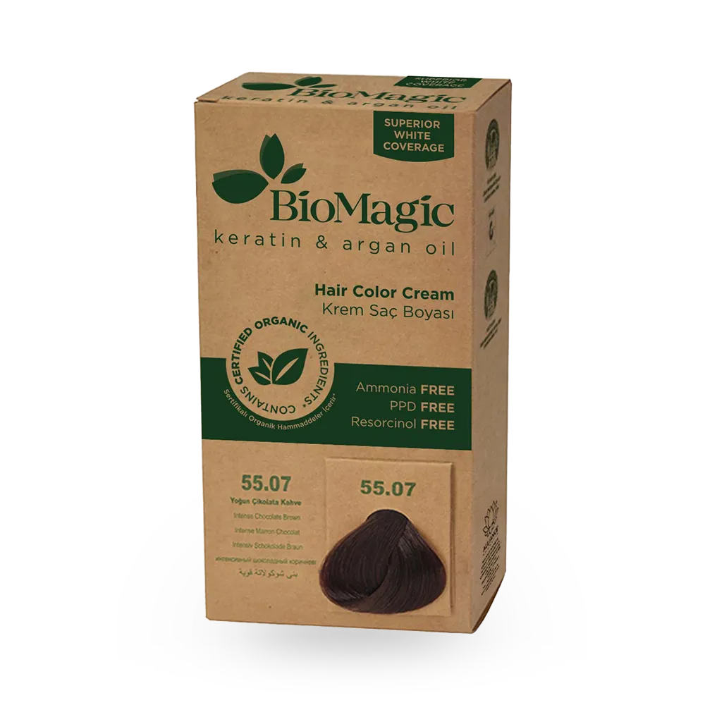 BioMagic Keratin and Argan Oil Hair Colour Cream - Intense Chocolate Brown (55.07) thumbnail 1
