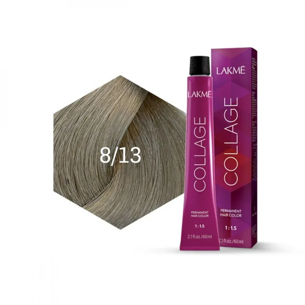 Lakme Collage Permanent Hair Color - 8/13 Gold Ash Light Blonde (60 ml) thumbnail 2