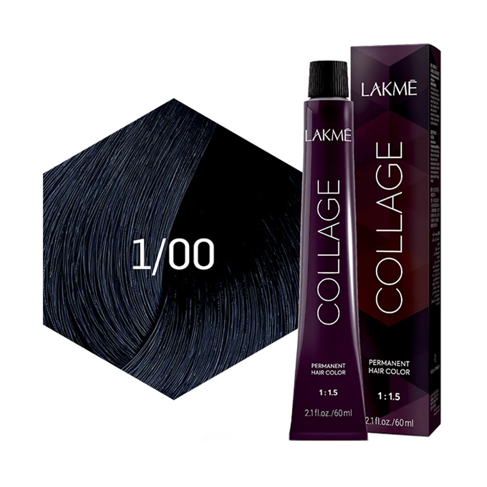 Lakme Collage Permanent Hair Color - 1/00 Black (60 ml) thumbnail 3