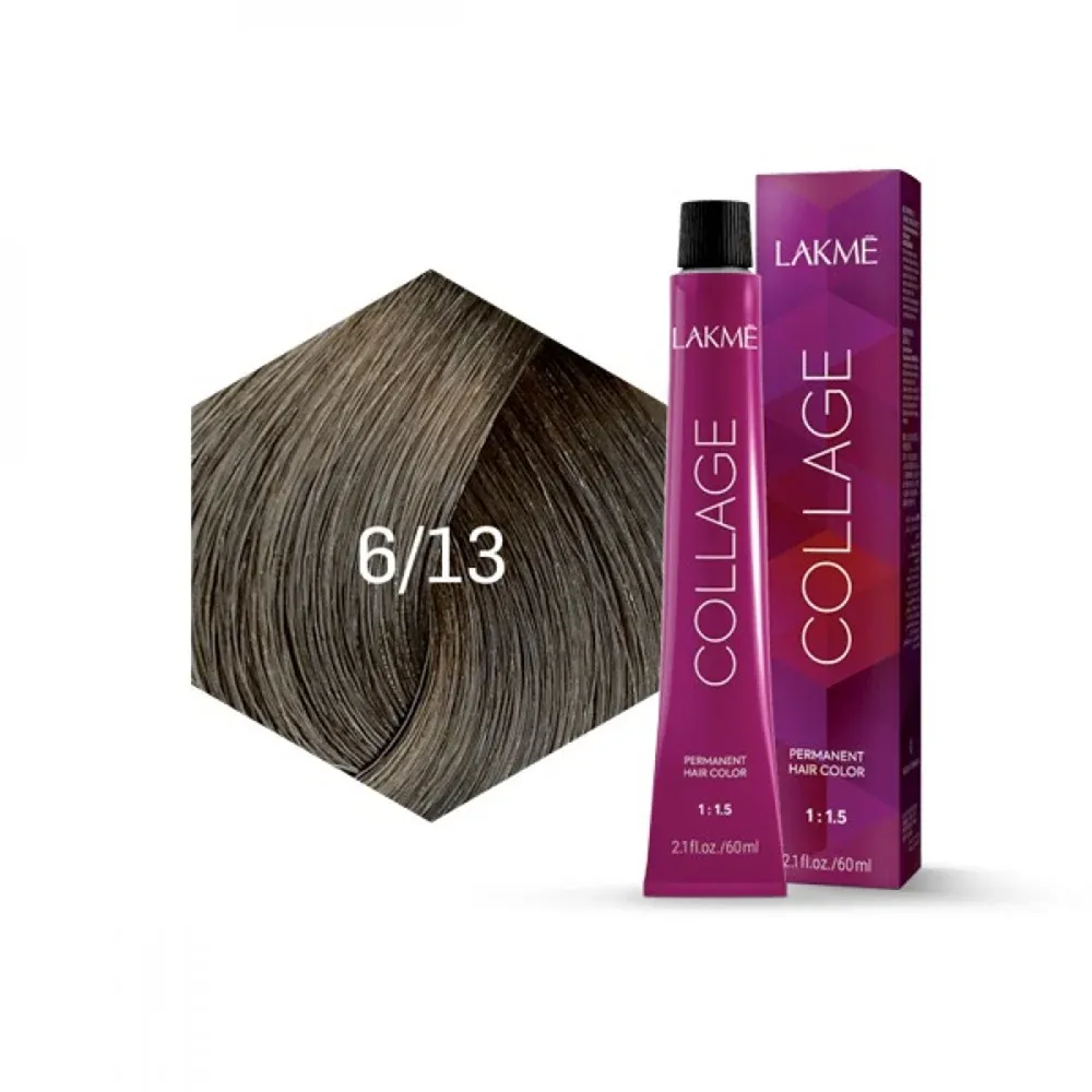 Lakme Collage Permanent Hair Color - 6/13 Ash Gold Dark Blonde (60 ml) thumbnail 3
