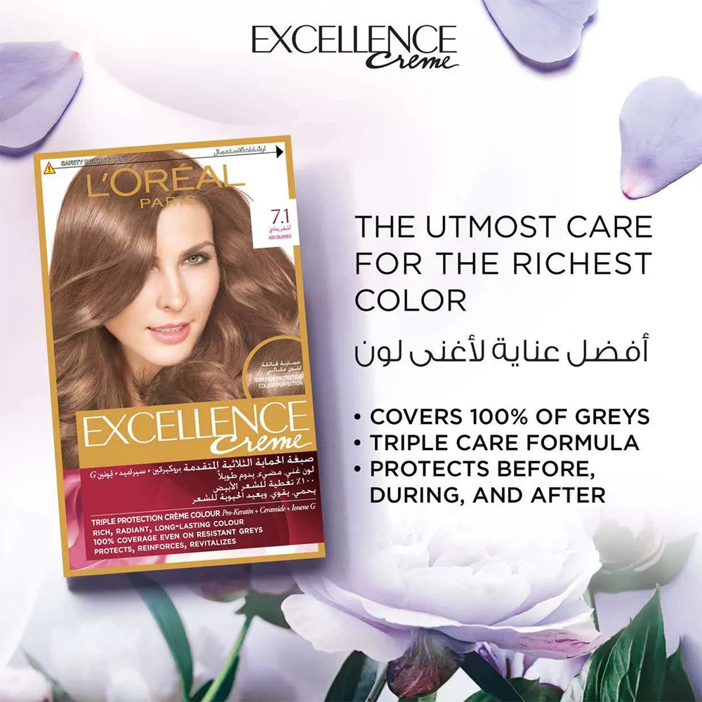 L’Oréal Paris Excellence Creme - 7.1 Ash Blonde thumbnail 2
