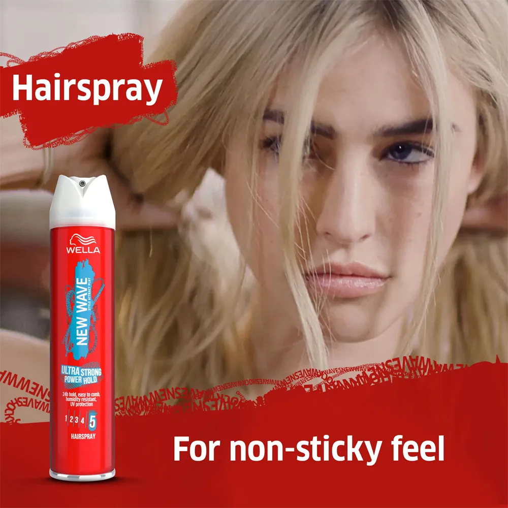 Wella New Wave Ultra Strong Power Hold Hairspray - 250 ml thumbnail 4