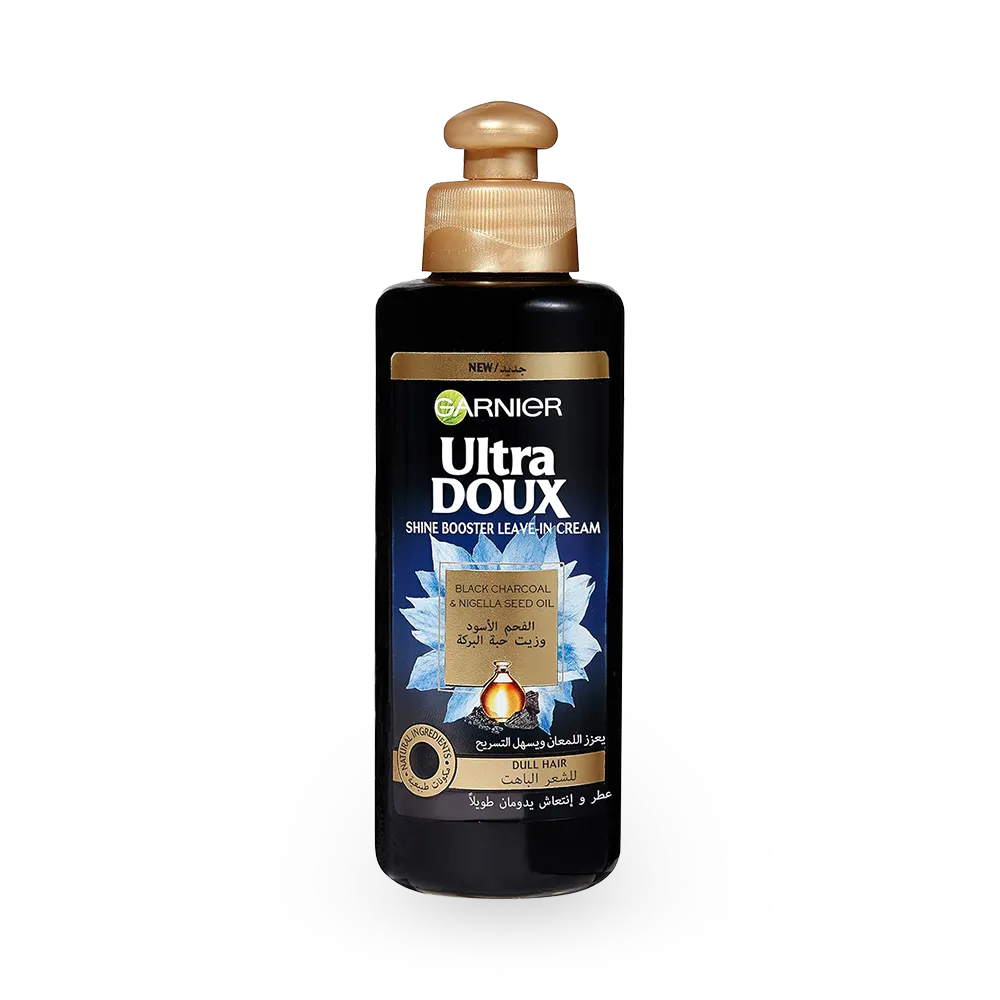 Garnier Ultra Doux Black Charcoal & Nigella Seed Oil Shine Booster Leave-In Cream - 200 ml thumbnail 1