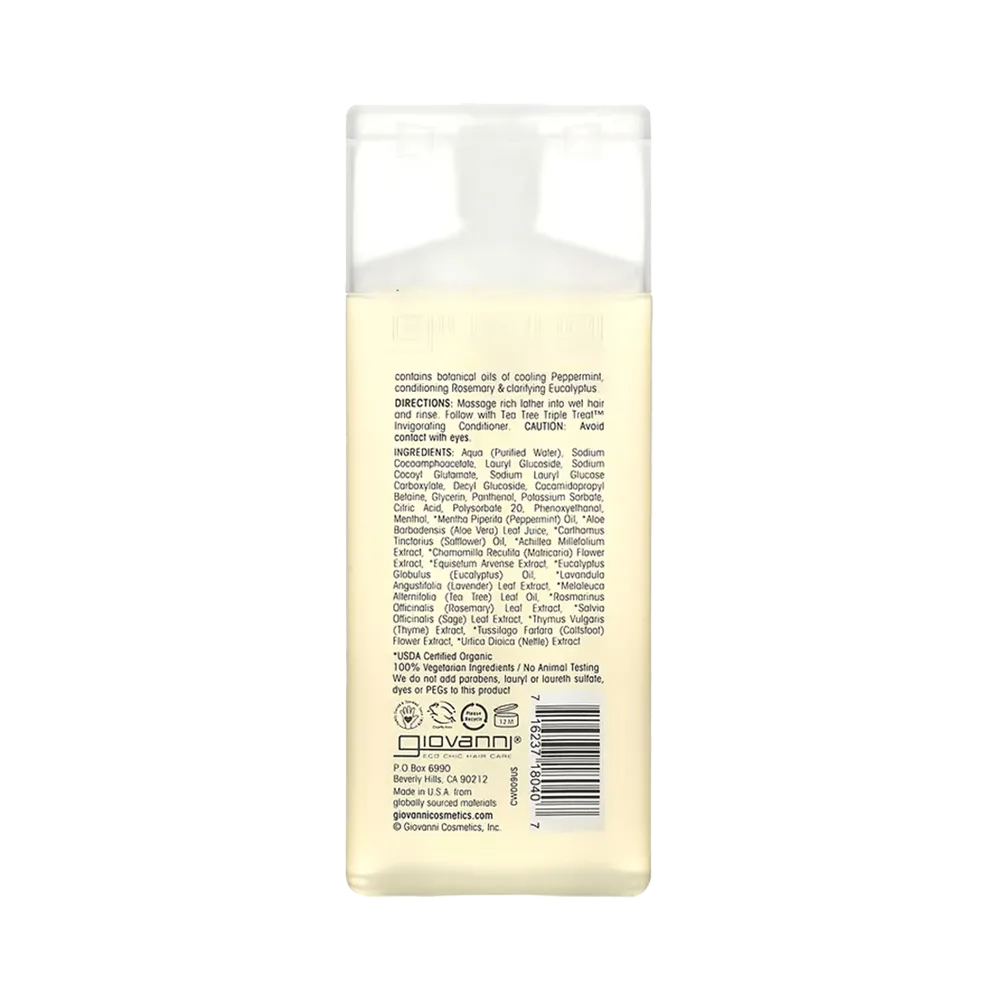 Giovanni Tea Tree Triple Treat Invigorating Shampoo - 60 ml thumbnail 2