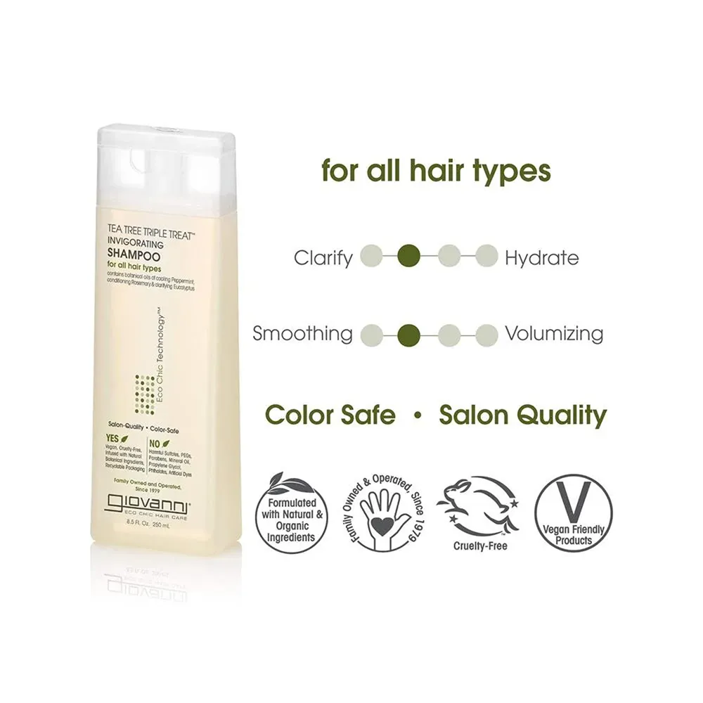 Giovanni Tea Tree Triple Treat Invigorating Shampoo - 250 ml thumbnail 3