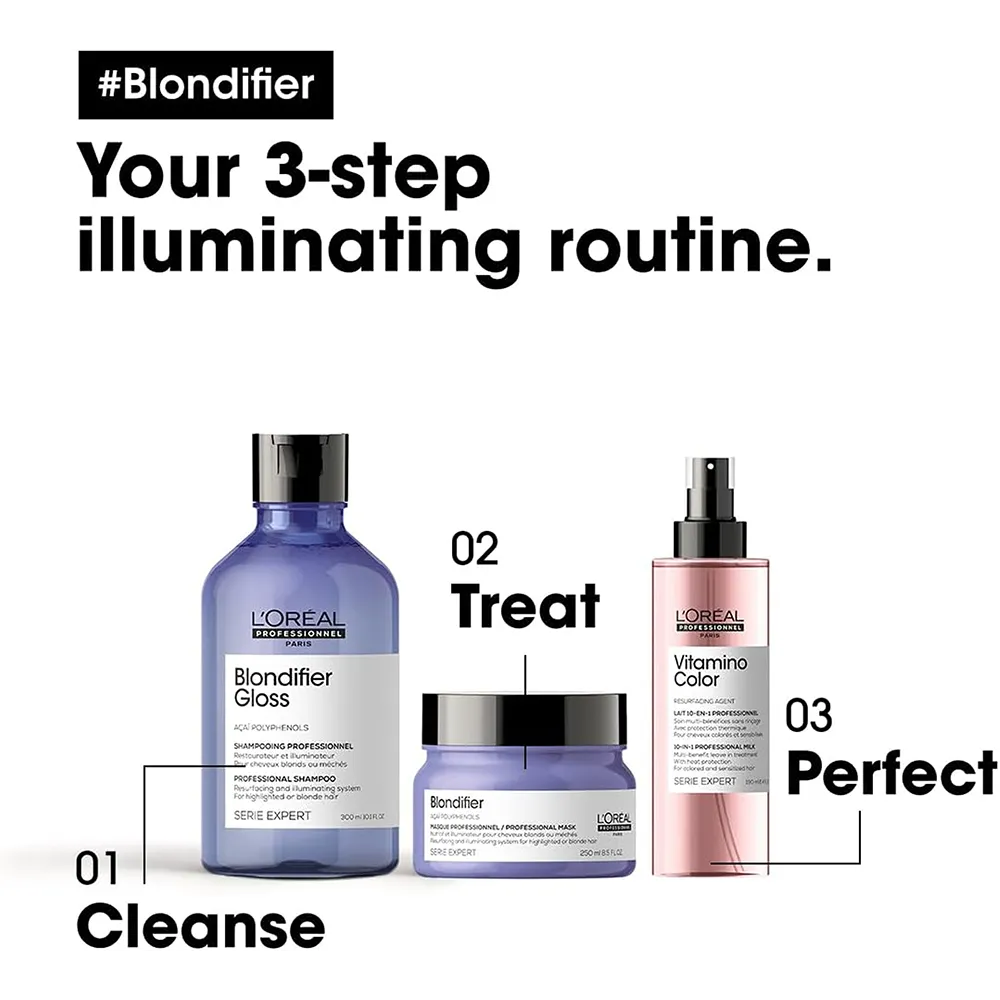L'Oreal Professionnel Serie Expert Blondifier Gloss Shampoo - 300 ml thumbnail 3